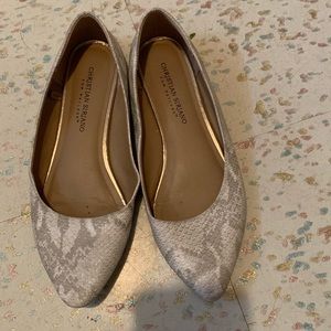 Faux snakeskin flats